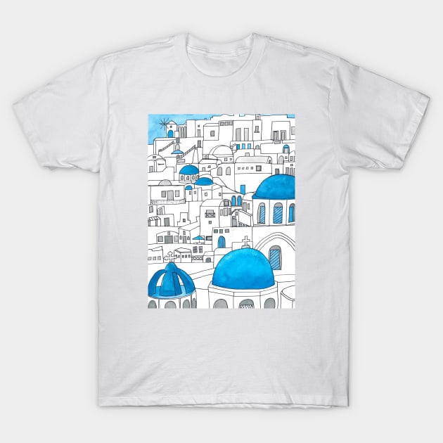 Santorini T-Shirt by jenblove
